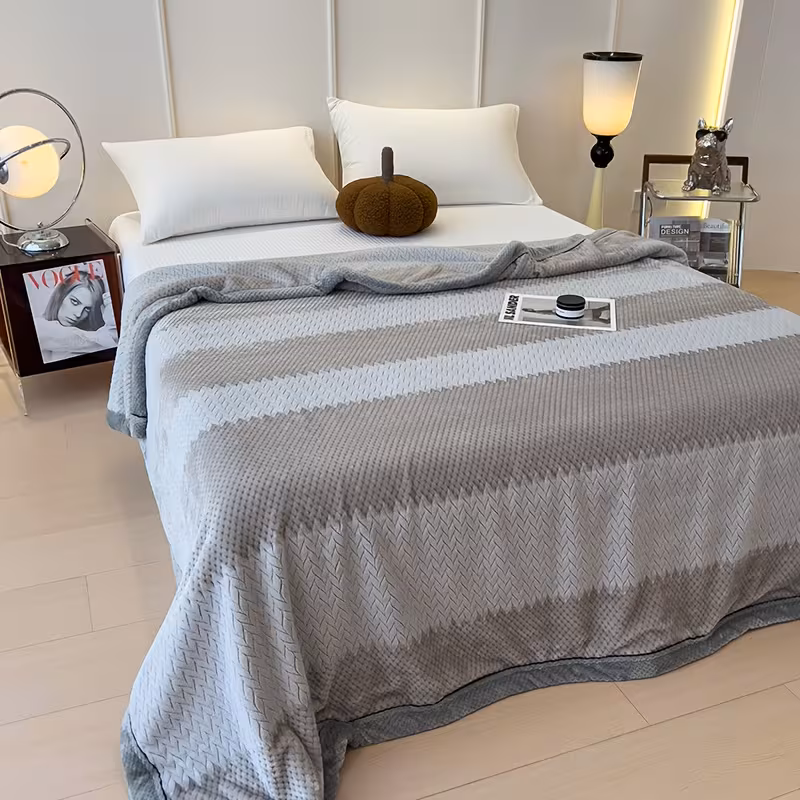 1 soft light beige friendly milk velvet blanket luxury bedspread sofa cover beige gray cloud pattern machine washable beige gray neutral tones for bedroom milk velvet fabric Product details 1