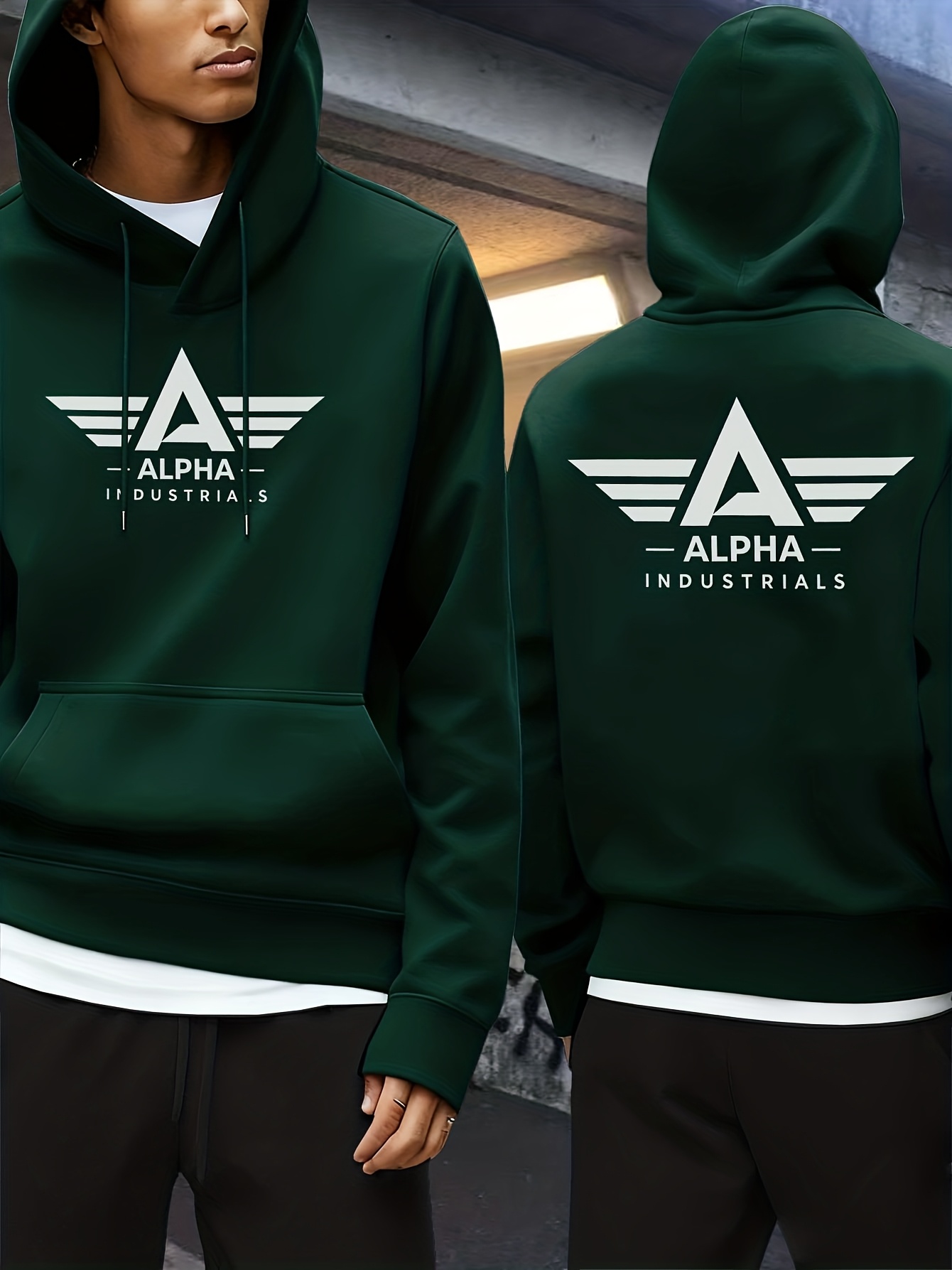 Pluche dikke wintersweater met capuchon voor heren