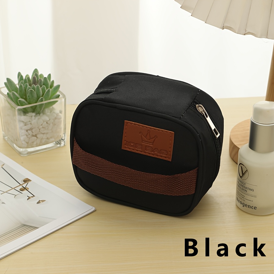 TEMU 1pc Matte Oxford Cloth Mini Insulated Bag, Outdoor Portable Food Storage Pouch Suitable For Short Trips, Fitness Carry, Office Snack Storage