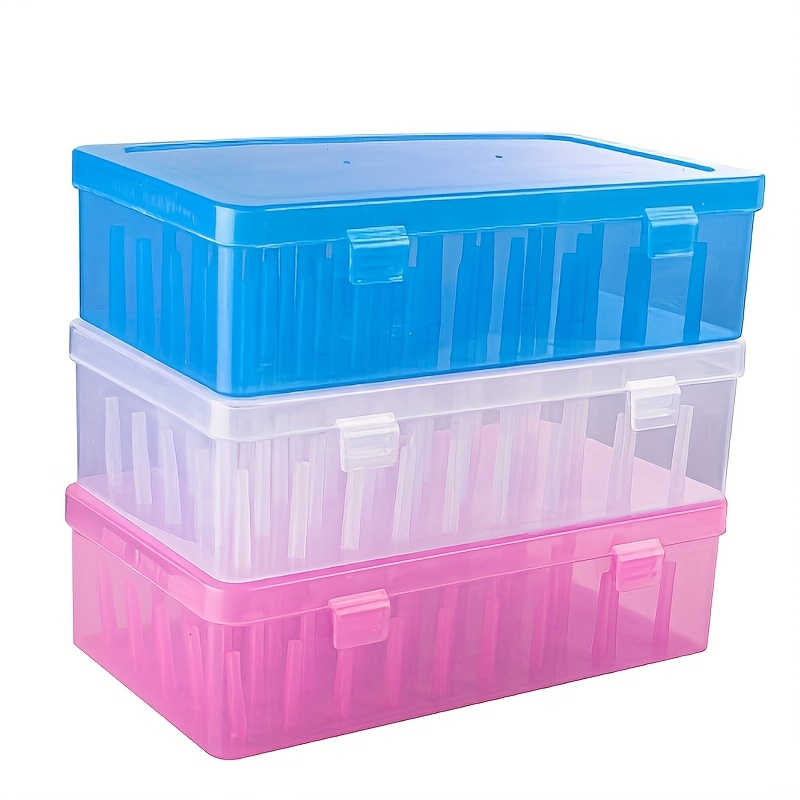 3-set Large Capacity Thread Storage Boxes With Lids, 42-spindle Transparent Storage Containers, Durable Pp Plastic Thread Holders For Spools, Sewing Supplies Container