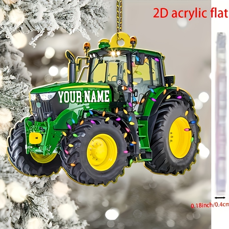 

Porte-clés en Acrylique en de Tracteur - pour la Décoration de Sapin de Noël & Accessoires de Voiture