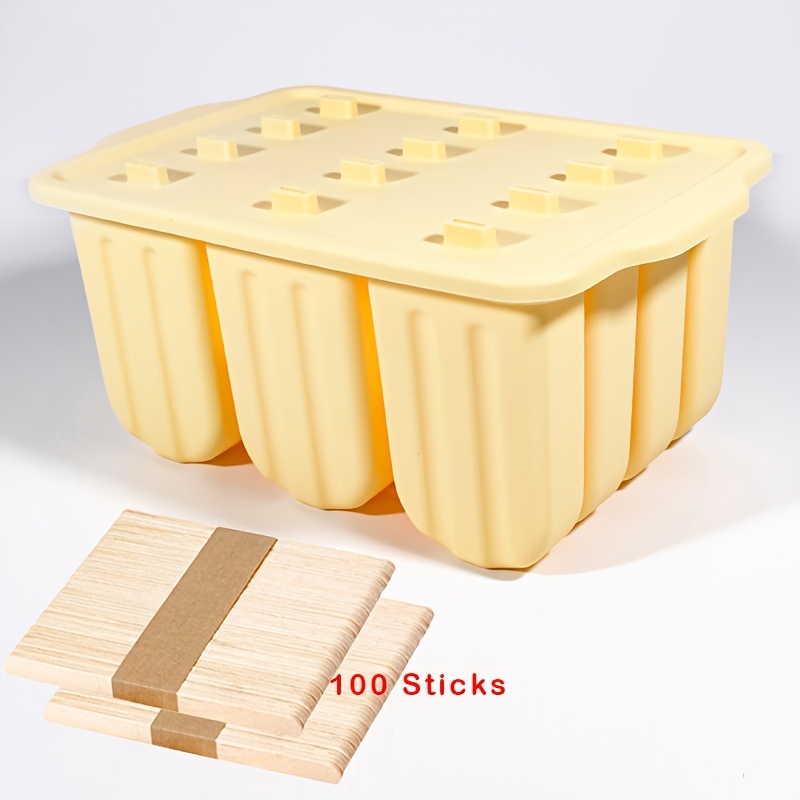 TEMU 1 Set Popsicle Molds And 100 Sticks, Creative Popsicle Molds, Silicone Molds, Cube Of Ice Boxes, Cube Of Ice Molds, , Gifts For And Day