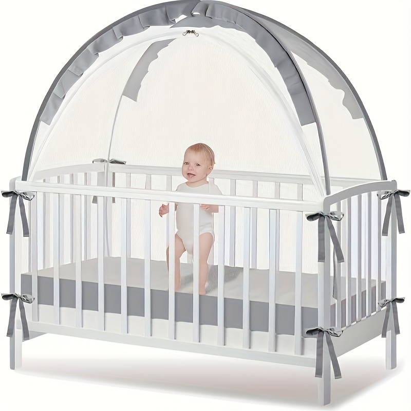 Crib Canopy - Netting to Prevent from Climbing Out - Sturdy And Breathable Pop-Up Tent for Cribs, Safety Cover