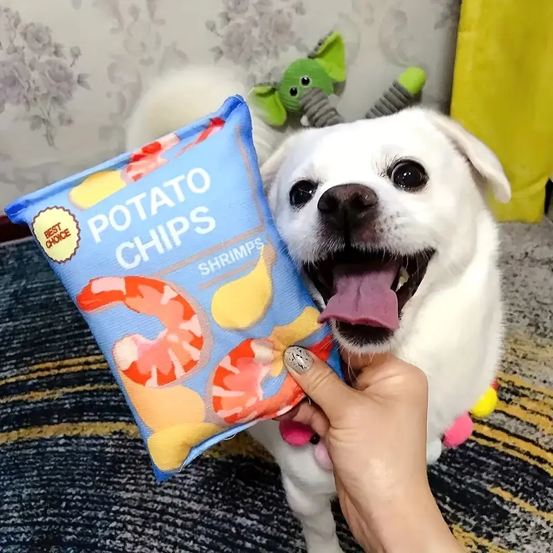interactive plush potato toy with realistic crinkle sound ideal for small breeds no batteries required details 3