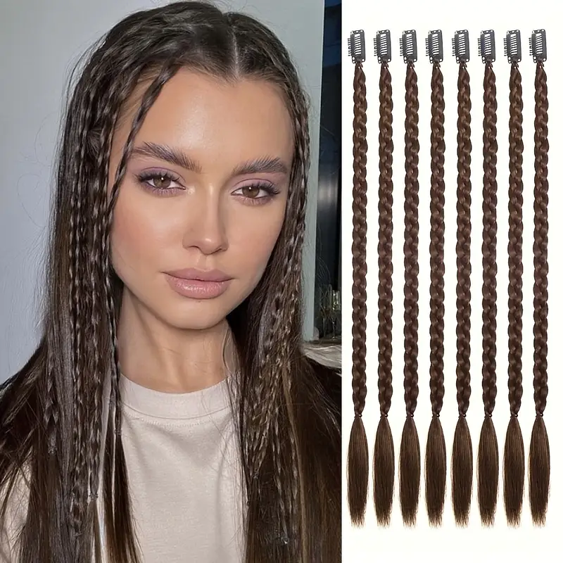 8pcs set 22 inch y2k style womens twisted braids high temperature extensions for daily use special occasions details 7