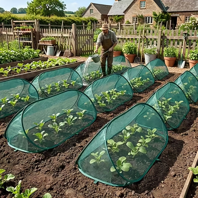 TEMU Cubierta de protección plegable para plantas, 1 cubierta para plantas, adecuada para verduras, , red de contra pájaros e insectos, equipo de