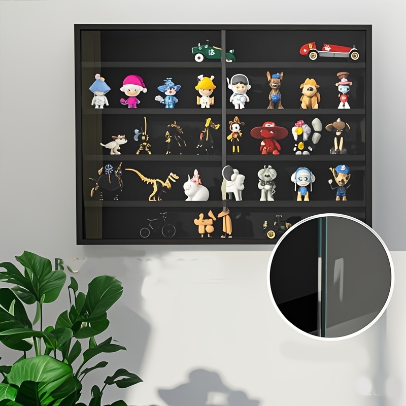 TEMU 5-tier Wooden Storage Shelf With Lid () - Sturdy, Dust-proof, Perfect For Displaying Figurines - Ideal For Collectors, Shop Owners & Exhibition