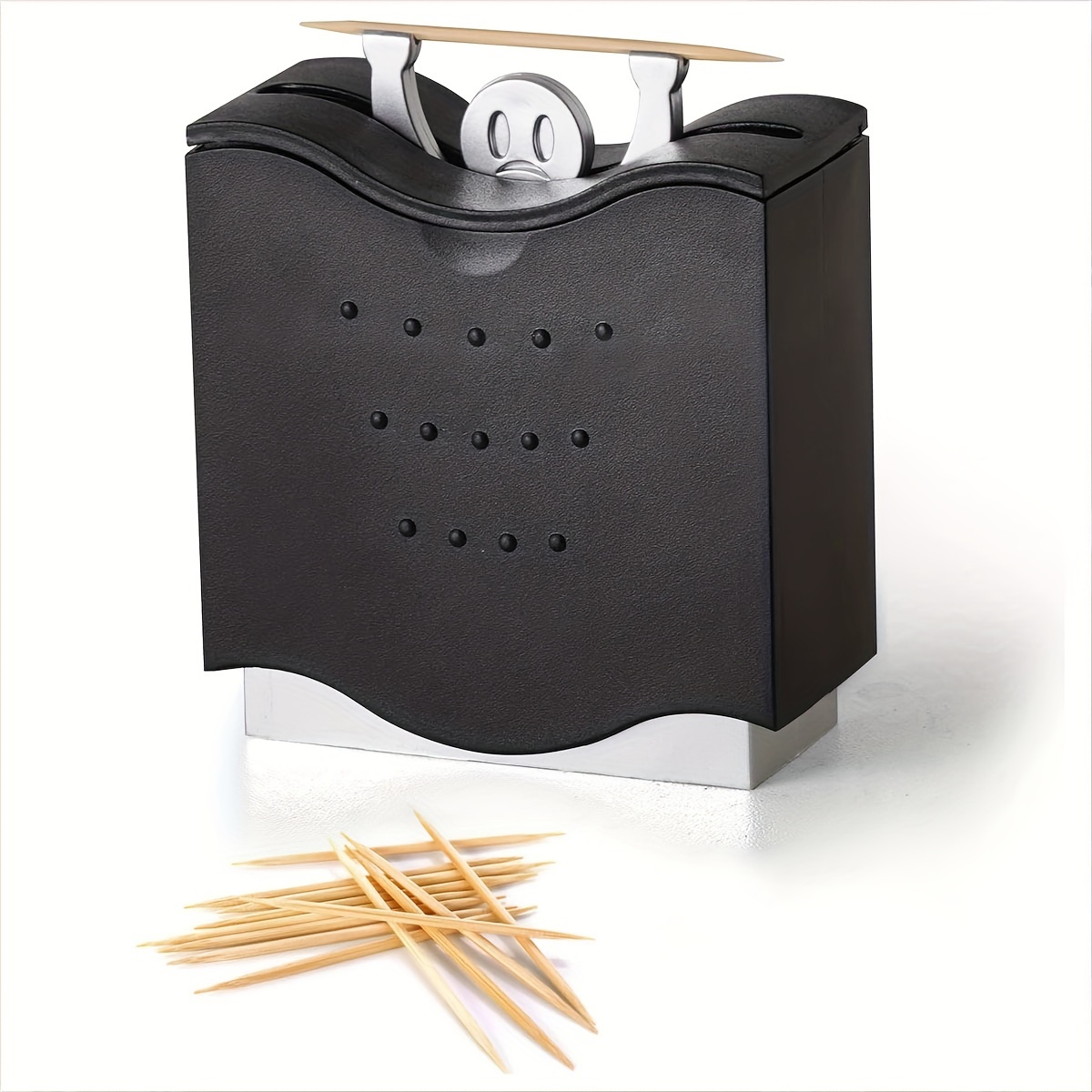 

Black Abs Plastic Toothpick Holder Dispenser - Decorative Cute Fun Toothpick Holders For Home And Office Use
