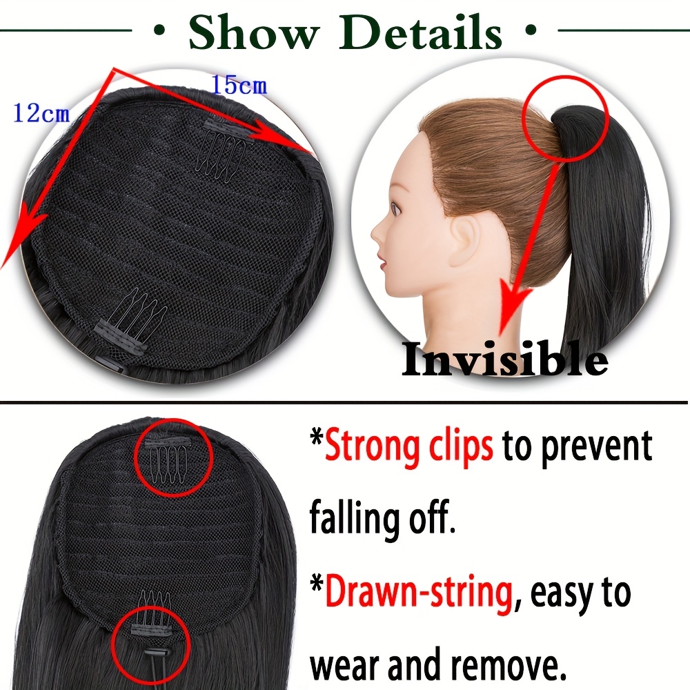 1pc   ponytail hair extension multi layered synthetic hairpiece with drawstring natural looking soft smooth texture for women daily     ponytail hair piece versatile hairpiece secure drawstring attachment details 1