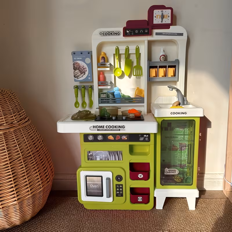 kids play kitchen set toddler kitchen playset cooking stove with steam play sink play food toy and kitchen accessories kitchen toy for kids girls boys christmas gift Product details 1