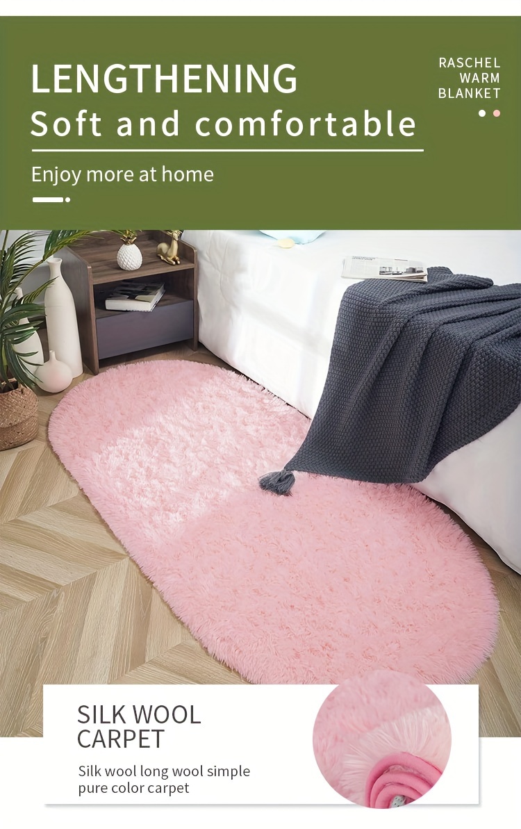 1pc fluffy soft shag area rug for living room bedroom fuzzy floor carpet non slip machine washable   decor rug details 4