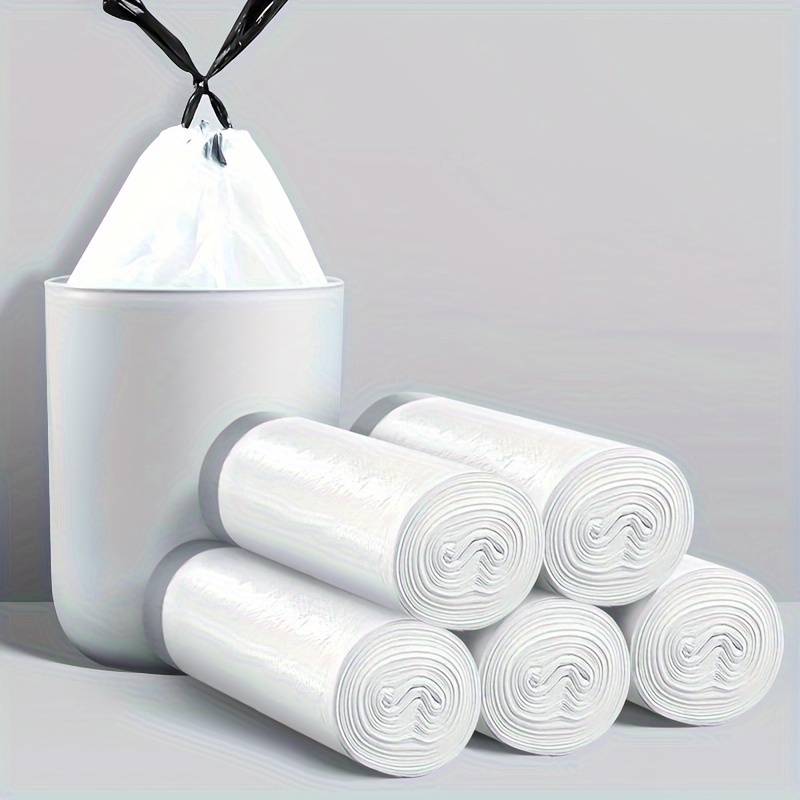 

45pcs/3rolls, 75pcs/5rolls, Small Drawstring Trash 4 Gallons, Plastic 15 For Bathroom Restroom