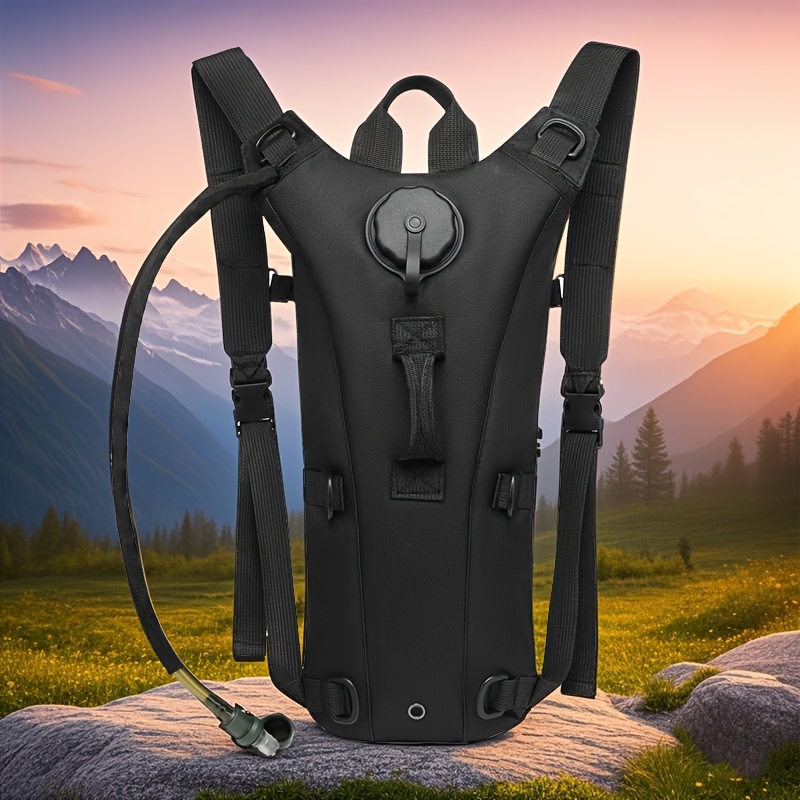 TEMU Black Backpack With Adjustable Straps - Large Capacity, Oxford Cloth, Ideal For Hiking, Cycling, Running & Mountaineering, Hiking Gear | Adjustable Strap Backpack | Durable Backpack