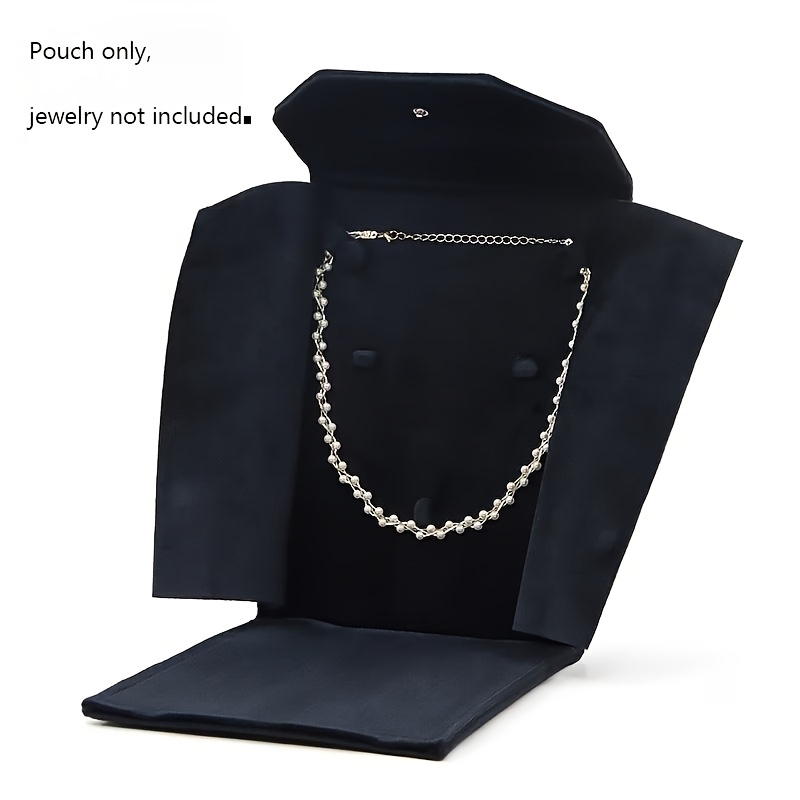 TEMU 1pc Velvet Necklace Jewelry Display Folder Travel Necklace Organizer Women's Jewelry Pouch Gift Bag