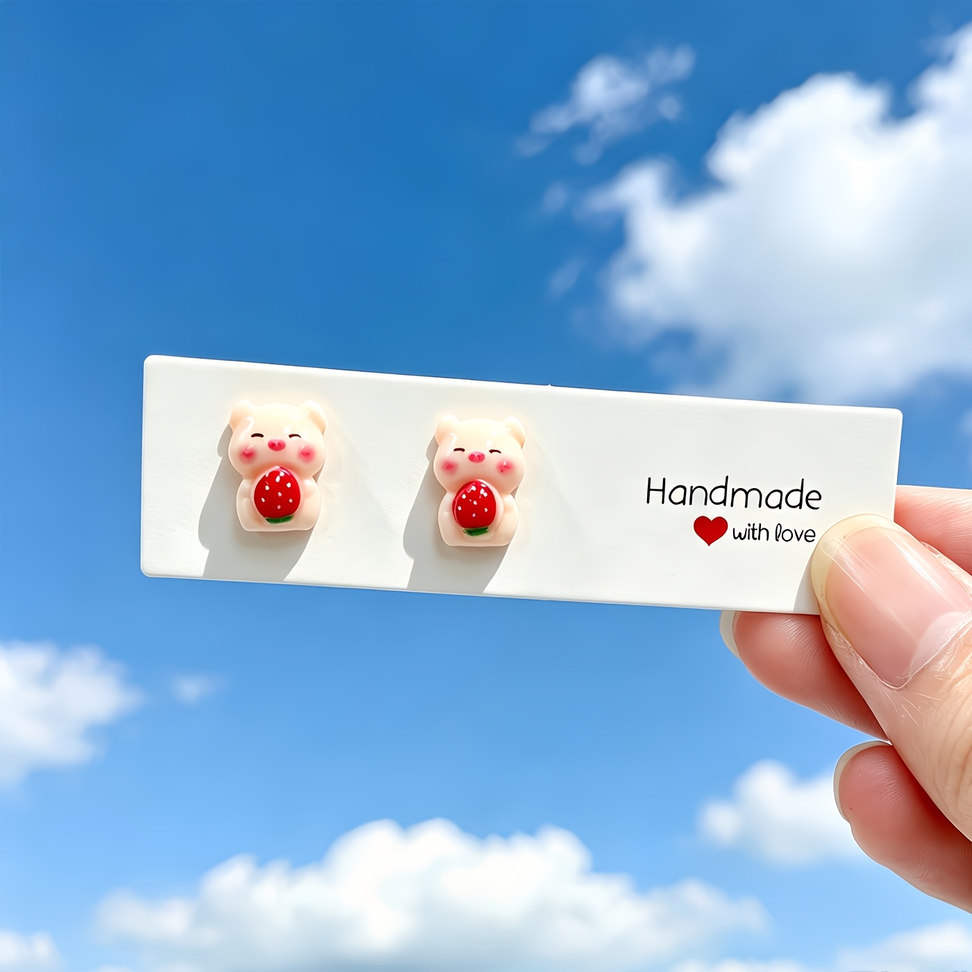 2pc Macaron Color Pig Stud Earrings Set, Cute & Fun