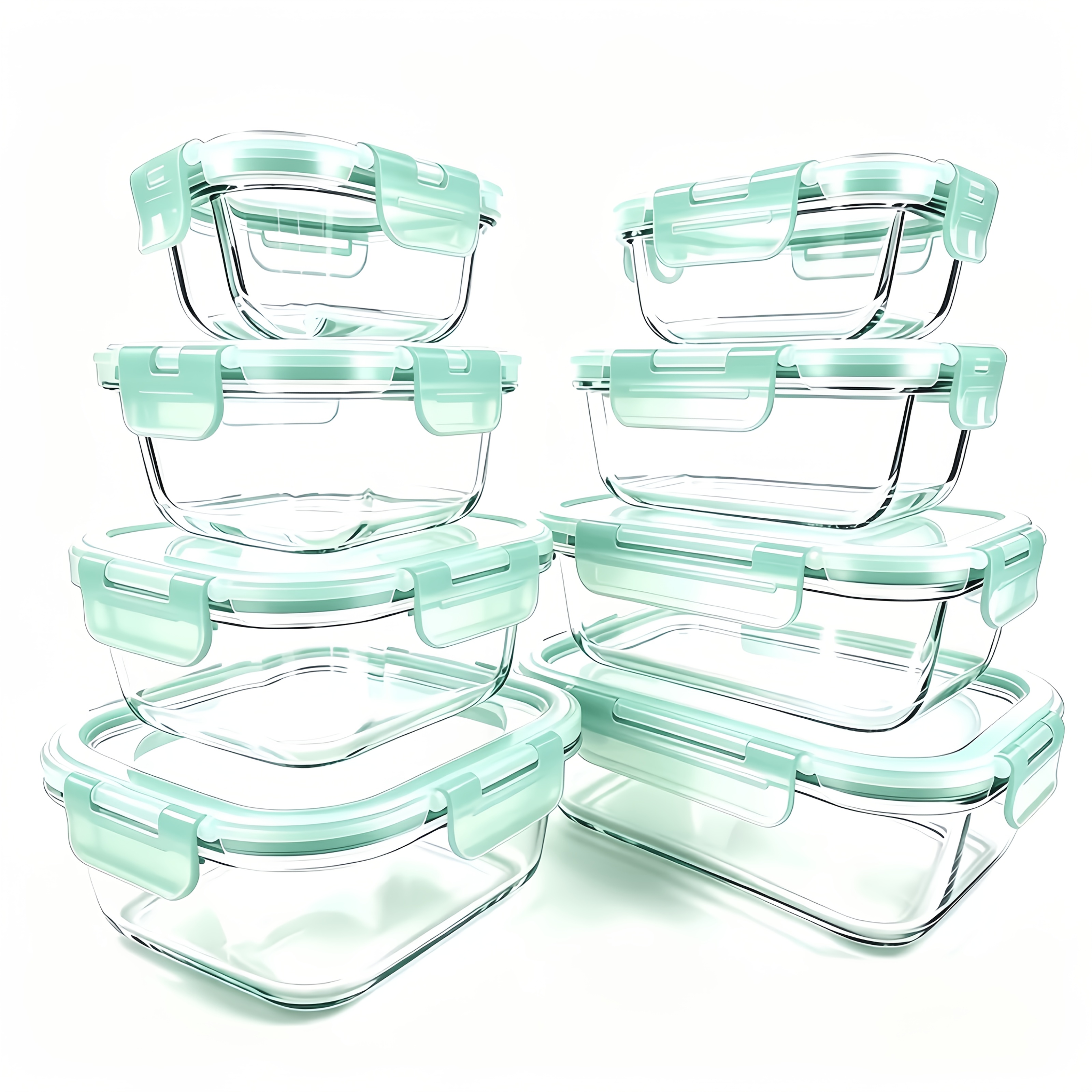 Temu 16pcs airtight glass food storage containers