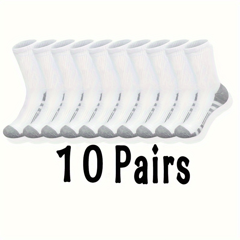 10 Or 20 Or 30 Pairs Of Men's Fashion Crew Socks, Comfy Breathable Thin Sport Socks For All Seasons Wearing