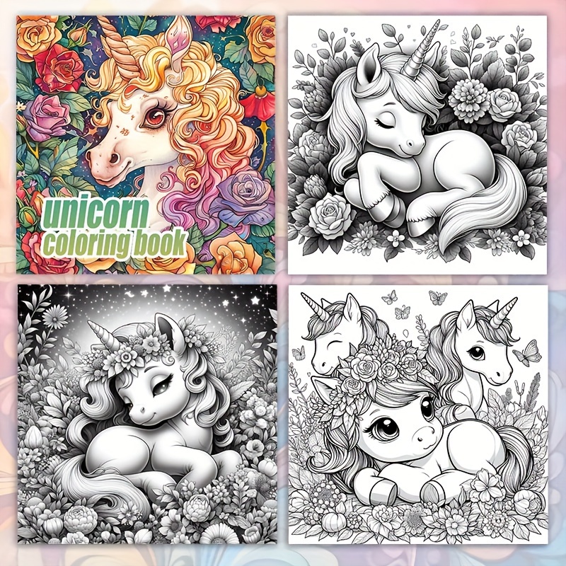 Unicorn Coloring Book For Adults - 20 Pages, Thick Paper, Festive & Birthday Gift Idea