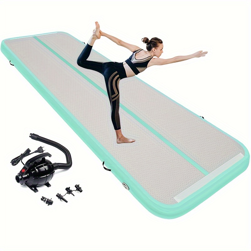 Inflatable Air Mat Gymnastics Mat Tumbling Training Mat 13ft 16ft 20ft Tumbling Track 4.3ft 4 inches Thickness with Electric Air Pump fo