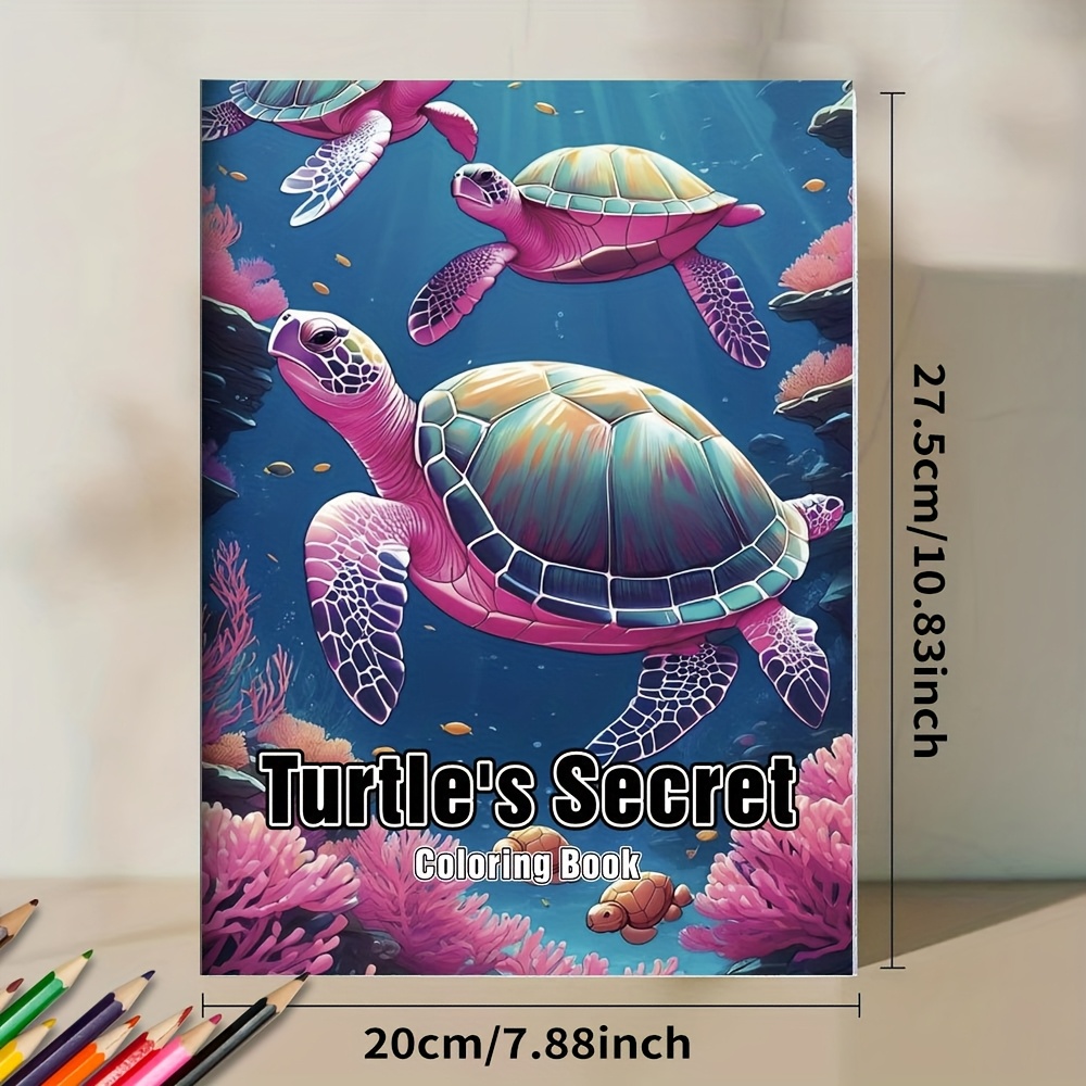 Image of A Turtles Secret Coloring Book For Turtles, With Magical And Beautiful Patterns, Upgraded 20+thick Paper, Adult Stress Coloring Pages, Perfect For Holidays And Birthdays As