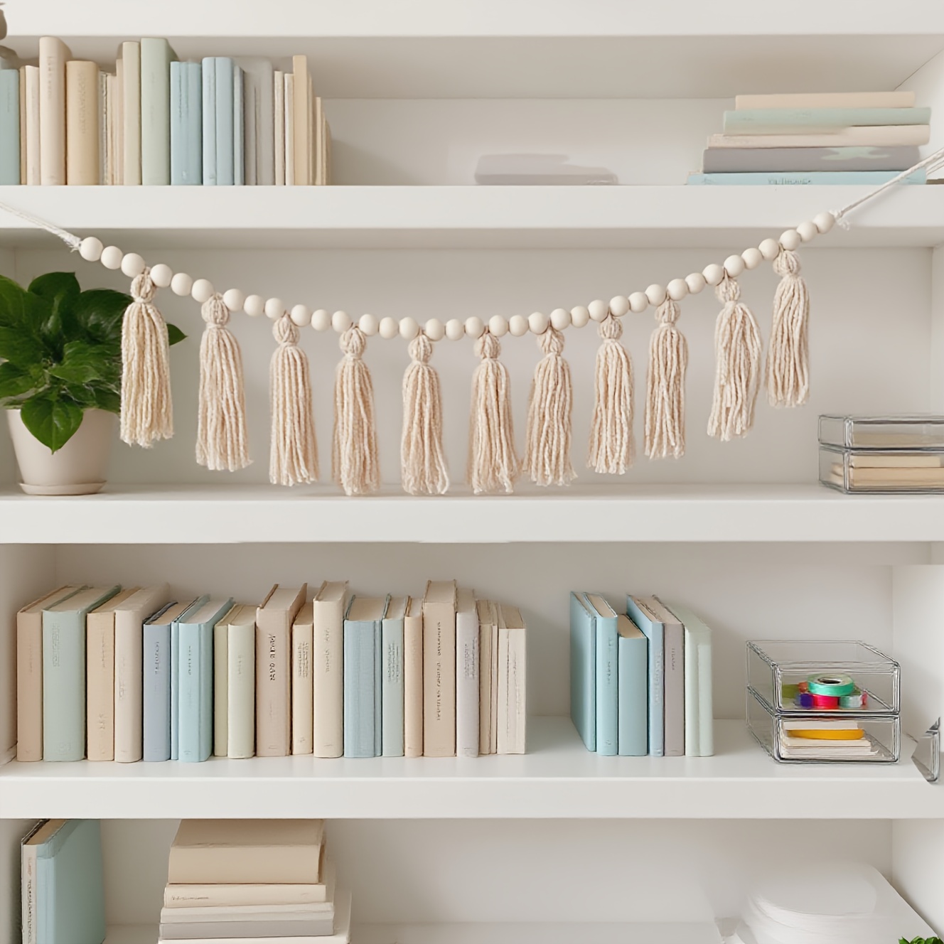 Decorative Wall Hanging Made Of Woven Beads With Tassels, Suitable For Home, Parties, And Curtains