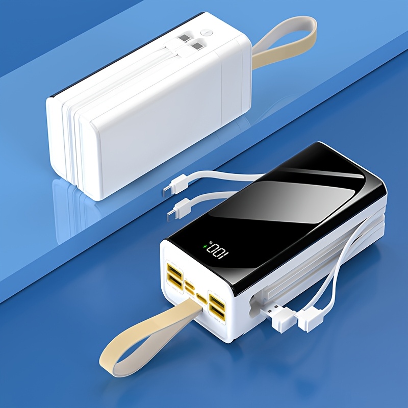 80000mah High-capacity Power Bank, Fast Usb Charging, With Data Cable/ Display/flashlight, Outdoor Emergency Battery Pack, Suitable For Iphone, Devices Outdoor Camping Battery Pack, Holiday Gift