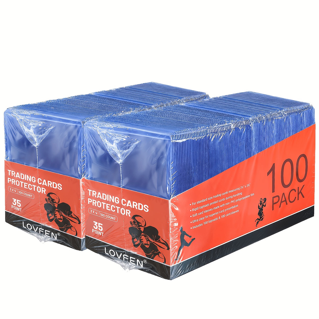 TEMU Lovfen 200ct Top 35pt 3 "x 4", Baseball Card Protective Case Hard Plastic, Used With Trading Card Sports Card Holder, Suitable For Collection,
