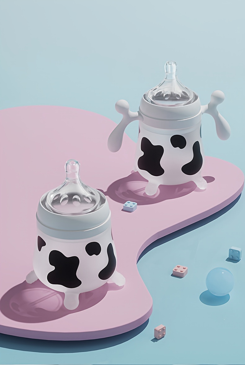 2 stuks/1 stuk HOTMIR Babyvoedingsfles met Handvat - Wijde Mond Voedingsfles Geschikt voor Baby's/Peuters, PP Fles voor Moedermelk/Formule, Reisvriendelijke Babyfles