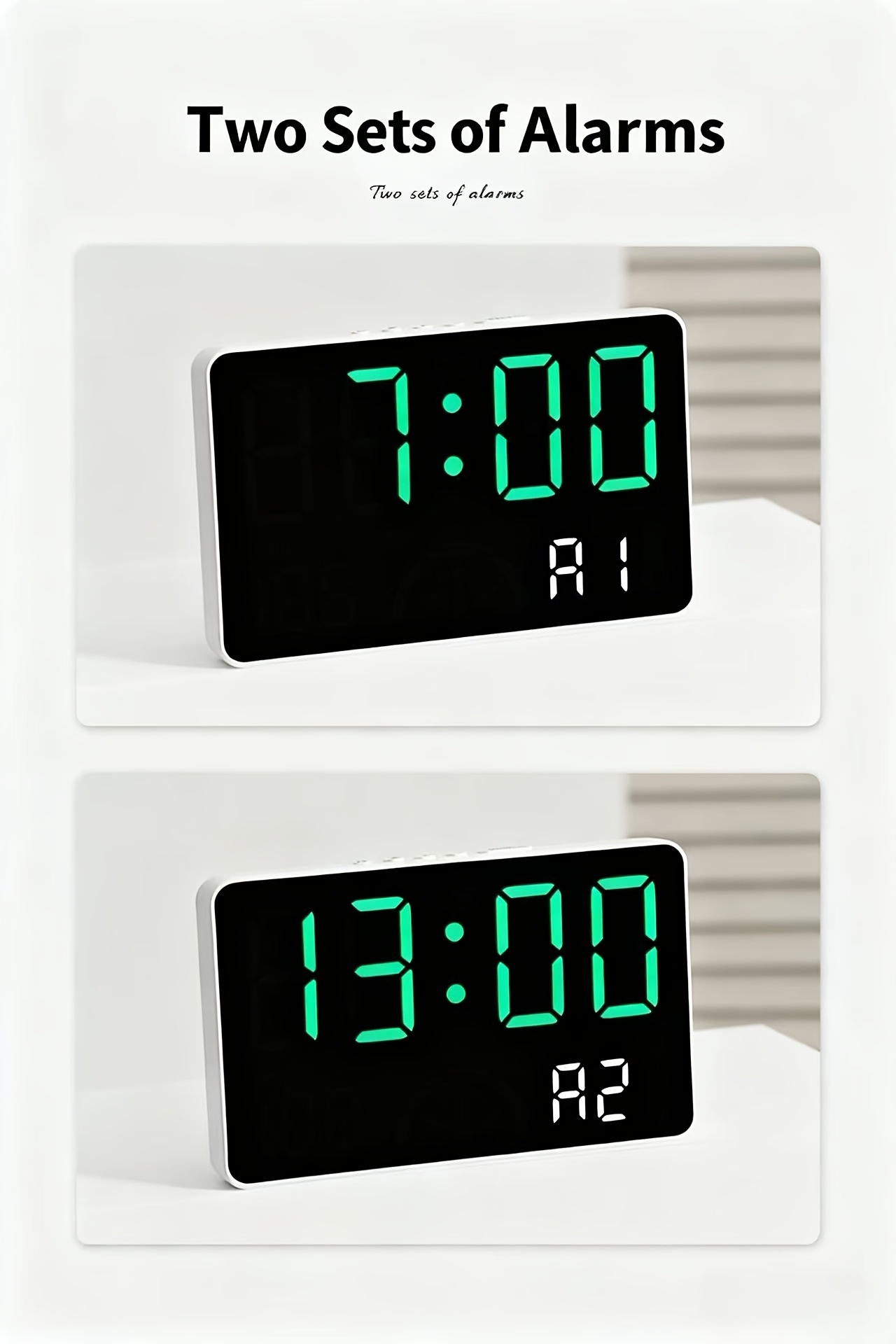 Home Temperature And Humidity LED Electronic Clock, Easy Large Screen Wall-Mounted And Standing Dual-Use Clock, Multifunctional Bedside Alarm Clock, Temperature Dry Wet Comfort Display Clock