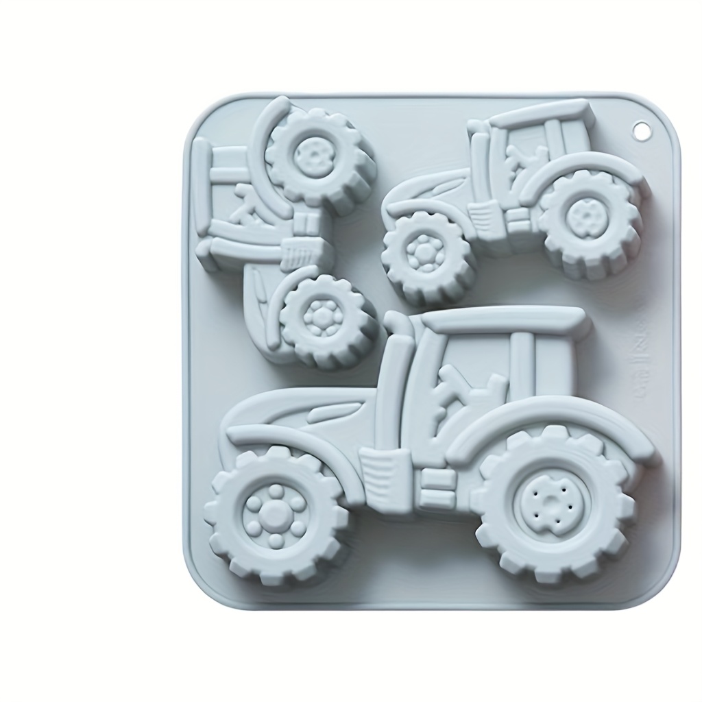 1/2pcs Silicone Tractor-shaped Molds | Creative Cake And Chocolate Jelly Molds For Baking, Ideal For Birthday Celebrations