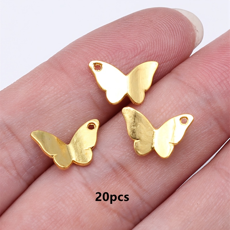 TEMU Lot de 20 pendentifs-breloques papillon magnifiques et , accessoires de bijoux bohèmes pour boucles d'oreilles, , bracelets main DIY, 13x8mm