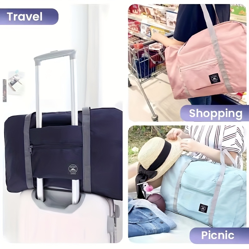 Borsone Da Viaggio Pieghevole Leggero - 48x32x16cm, Impermeabile - Per Sport, Palestra, Weekend E Shopping - Foto 12