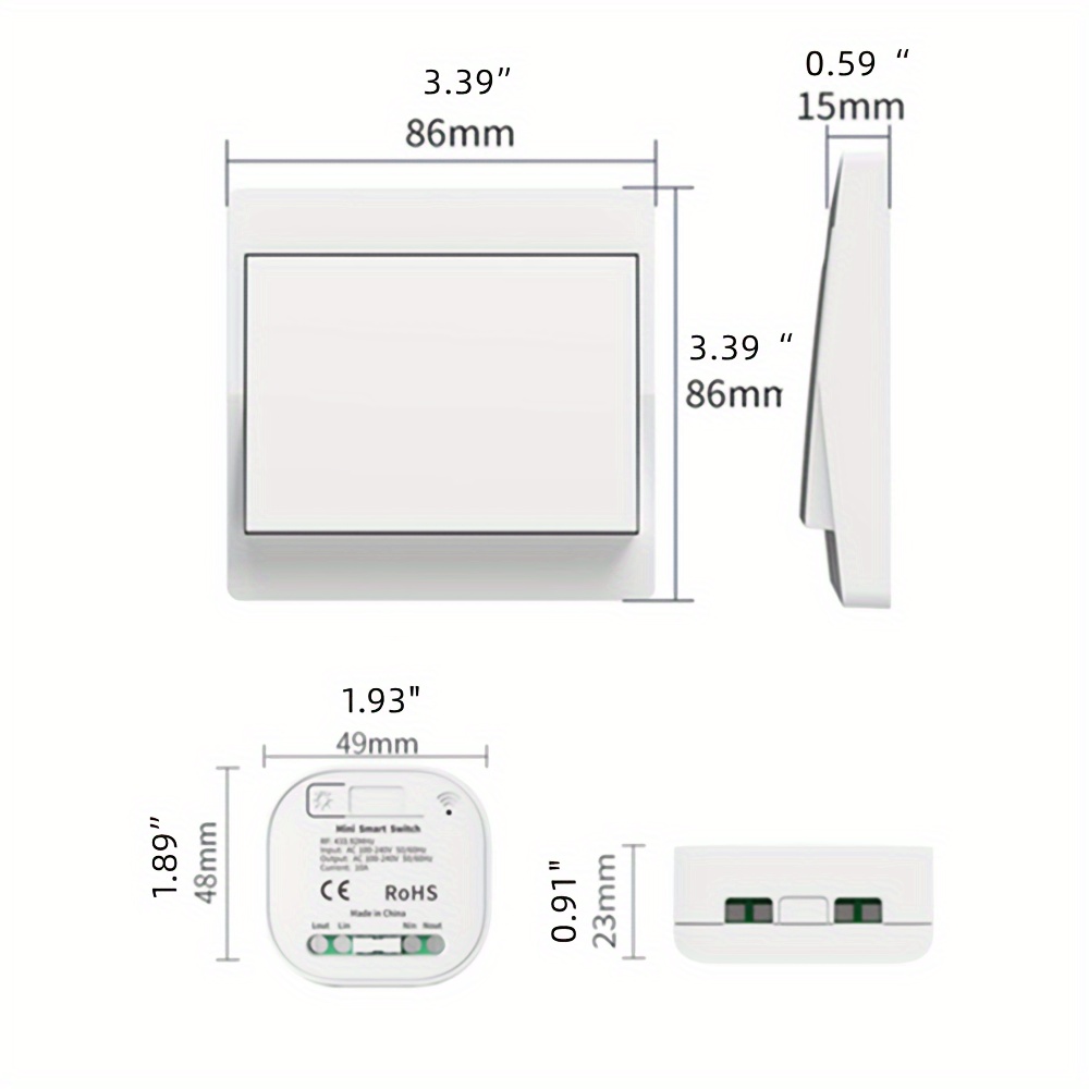 1 Interrupteur Sans Fil Auto-alimenté EU 86 X 86 Mm, Interrupteur De  Télécommande Étanche, Interrupteur Mural, Sans Câblage, Sans Poinçon,  Facile À Installer Et À Coller À Volonté, Sans Batterie. - Temu France