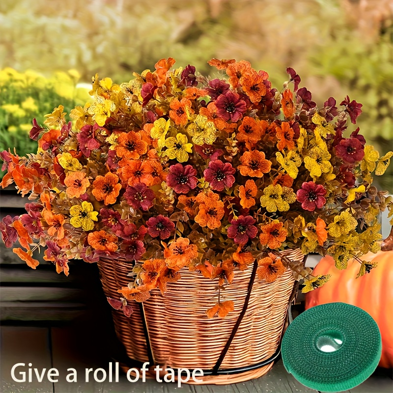 TEMU 10pcs Fall Artificial Flowers Mixed Floral Stems For Home Decor Thanksgiving Table Centerpiece Vase Decoration