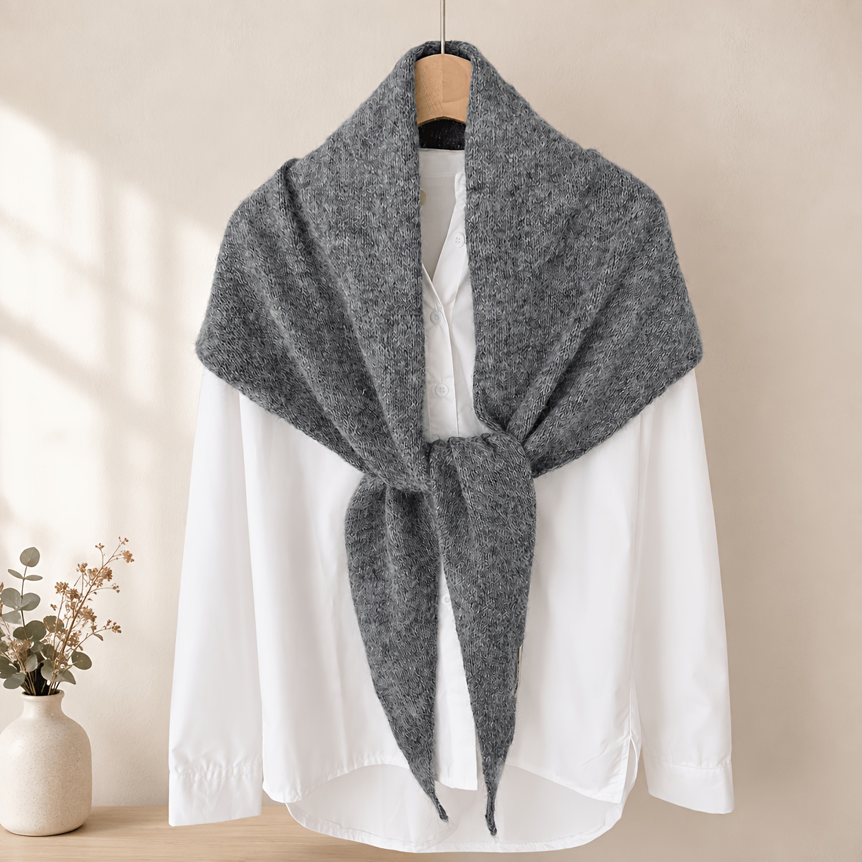 TEMU Écharpe en laine pour femmes, châle d'automne hiver de couleur unie de qualité supérieure, couvre-épaules chaud et doux à avec tout, vêtement