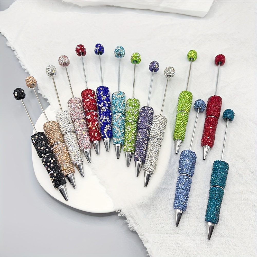 

Vibrant Diamond-shaped Beaded Pens - Elegant, Personalized, And Handcrafted With Water Crystal Beads, Suitable For Fantasy Themed Diy Writing Tools And Unique Expression