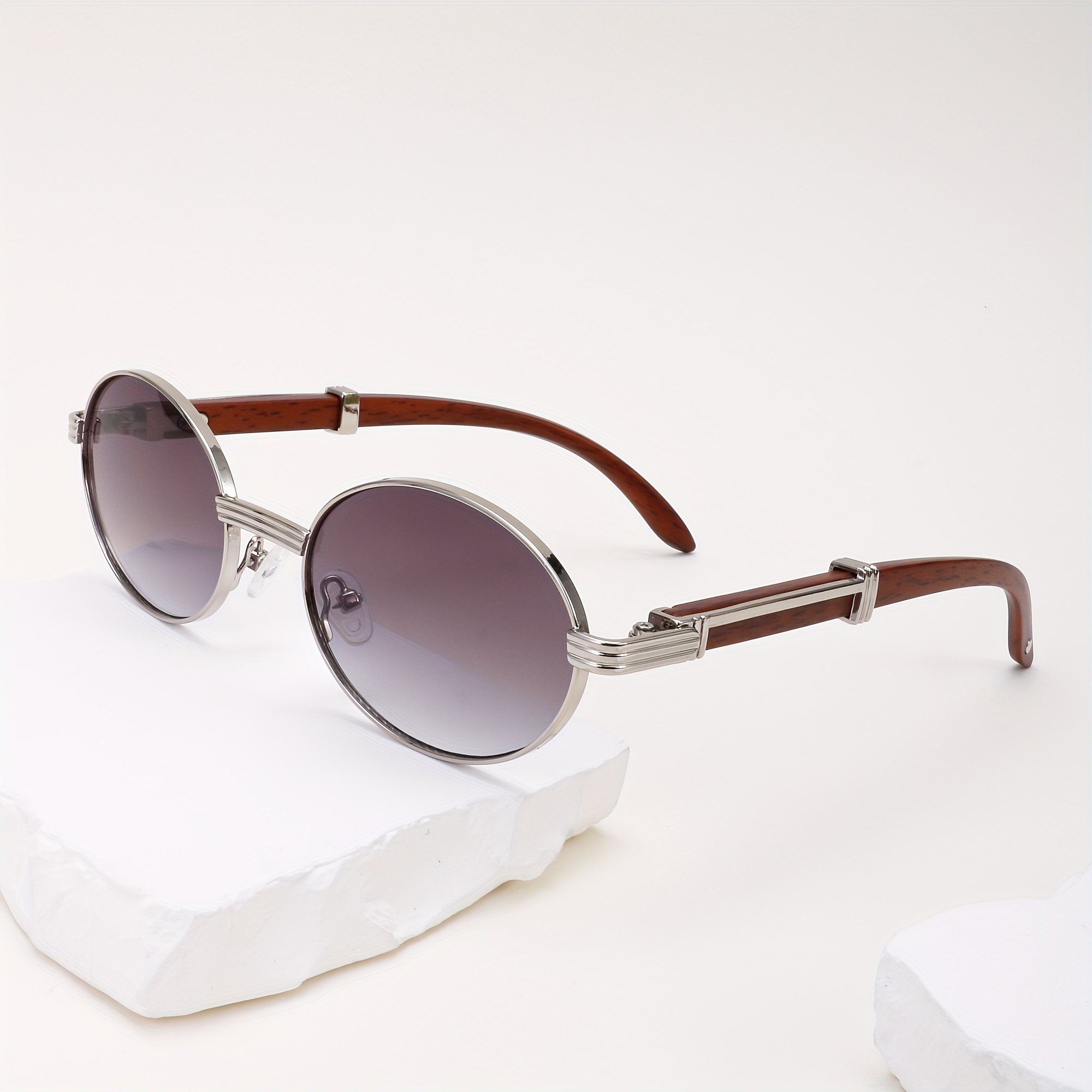 Metal Lunettes En Bois Homme Lunettes Rétro Unisexe à Monture