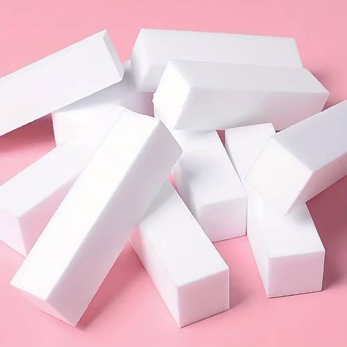 10 stück/beutel quadratischer weicher schwamm rechteckiger block nagelfeile produkt weißer nagel tofu block nagelfeile werkzeug pediküre tragbares fußtherapiegerät für salon/friseur schuh