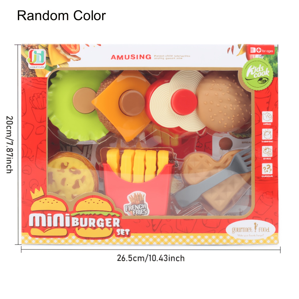 Hamburger And Pretend Play Toy Model Simulation Food, Hamburger Assembly, Storage, Christmas And Halloween Gifts, Random Colors