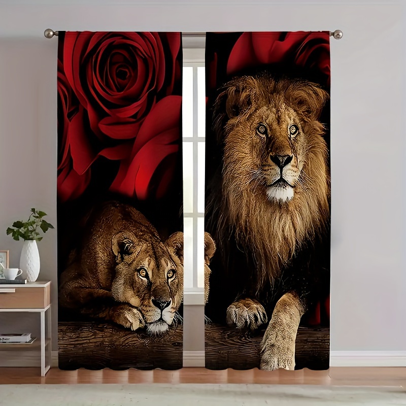 

2pcs Curtain , Lining, 3d Embroidery, -reducing, -blocking, Suitable For , , ,