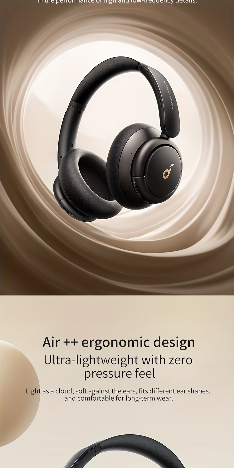 Soundcore Life Q30 by Anker Active Noise-canceling Wireless Headphones, 70 Hours Playback Time, Comfortable to Wear, Multi-point Connection, High-resolution Sound Quality, Built-in Microphone, Suitable for Running, Office, and Studying