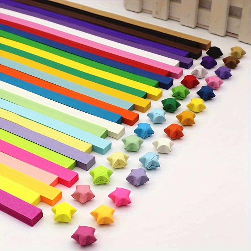 

540/1030/1350 Sheets Of Star Origami, 27 Colors Of Star Paper Strips, Double-sided Origami, Solid Color Decorative Paper Strips, Paper ,multi-colored Origami