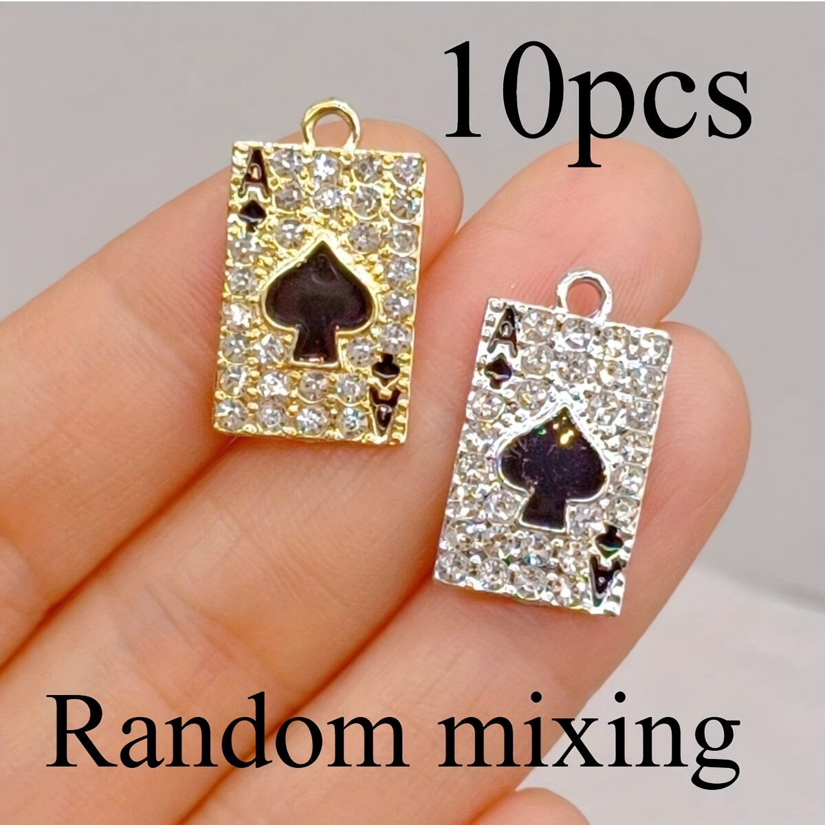 TEMU 10pcs Random Mixed Color Card Pendants, Diy Earrings, Necklaces, Bracelets, Keychain Charms, Jewelry Accessory Materials