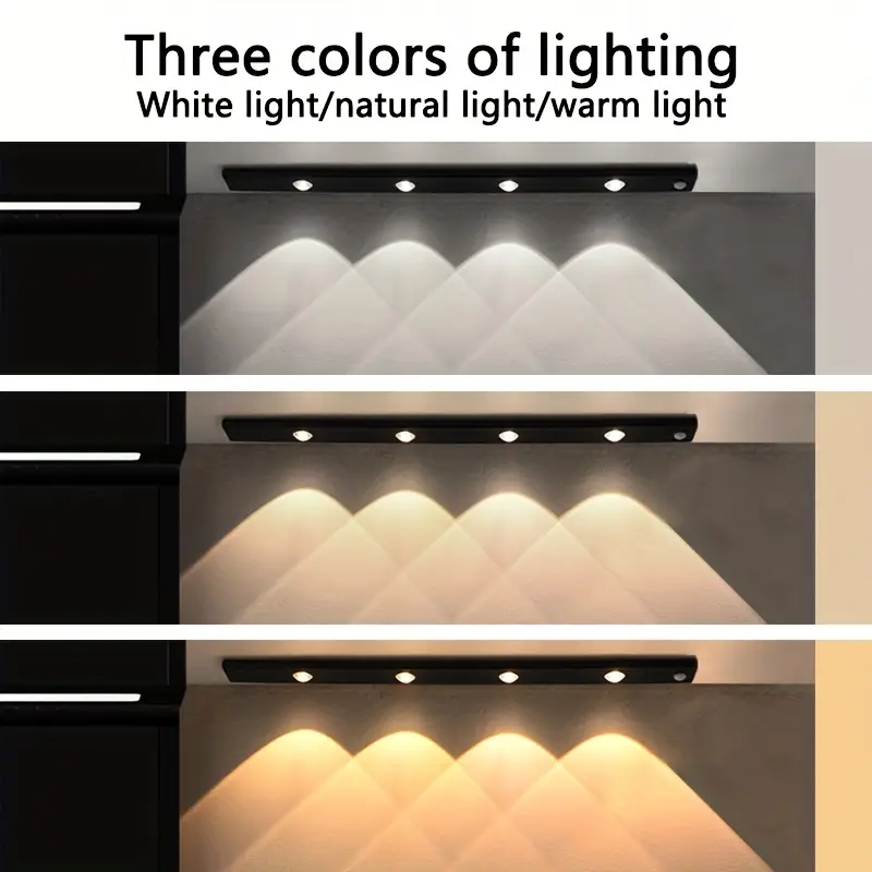 1pc under cabinet lighting motion sensor indoor light closet lights cats eye hill light three different lighting colors adjustable brightness usb charging suitable for lighting in bedrooms living rooms kitchens cabinets etc Product details 1
