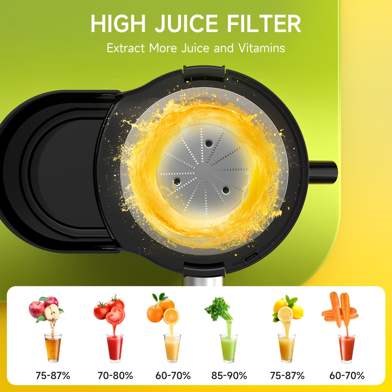 500W Centrifugal Juicer Machine with 3" Feed Chute, Dual Speeds, Stainless Steel, Dishwasher Safe, Detachable – Available in Green or Red