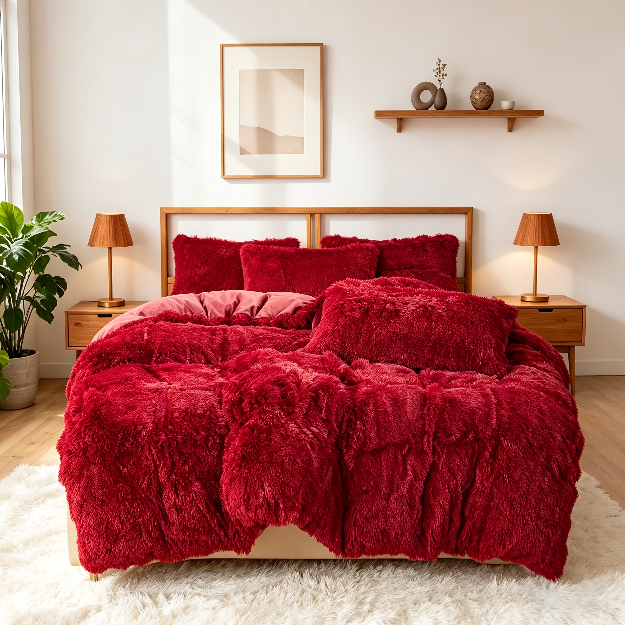 Image of 3pcs Plush Duvet Cover Delicate And Smooth Thickened Plush Bedding 3pcs Set (excluding Duvet Insert, Pillow Insert)