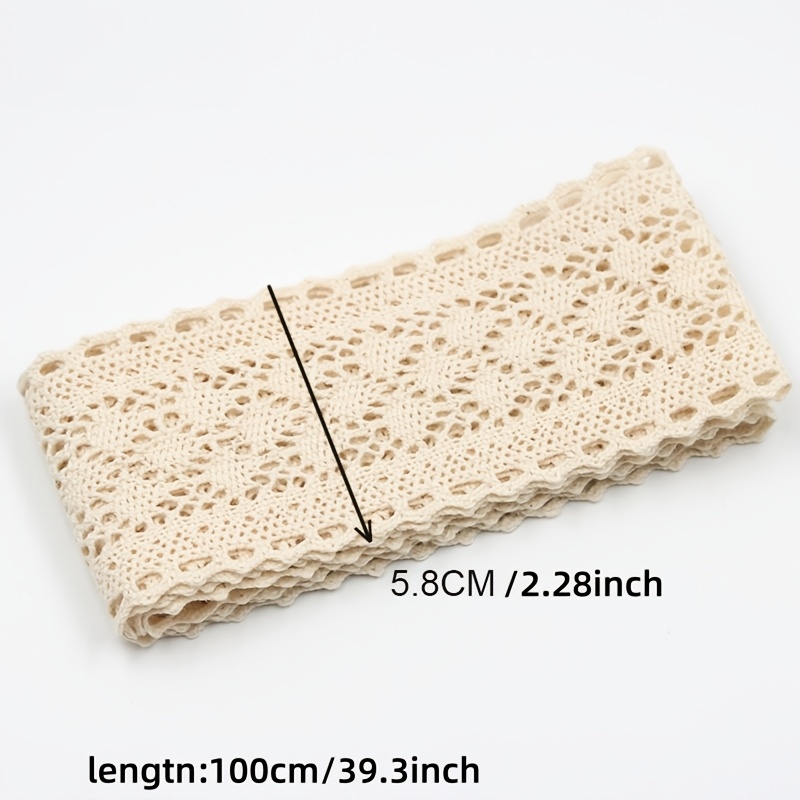 TEMU Accessorio per abbigliamento in pizzo traforato beige da 100 cm, accessorio fai da te a per abbigliamento e capi di vestiario