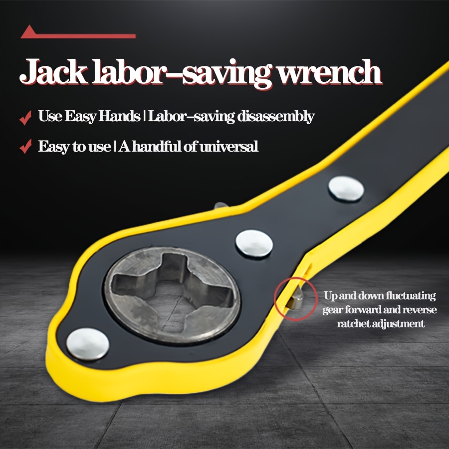 

Jack Ratchet Wrench Yellow, Labor-saving And , Father's Day Gift For Dad, Suitable For Car Repair, Bicycle Repair, Manual Tools, Wrench