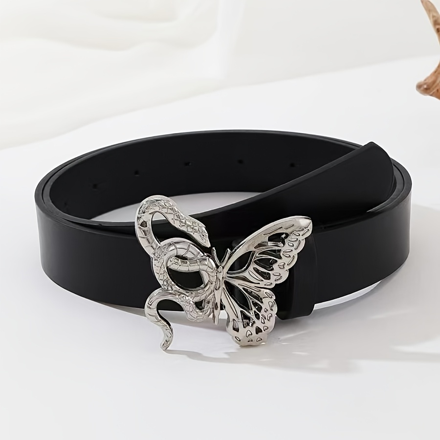 1pc Nuevo Cinturón de Mujer con Hebilla de en Forma de Serpiente de, Accesorio de Diseño de Moda, Cinturón Decorativo…: retailer-supplied image
