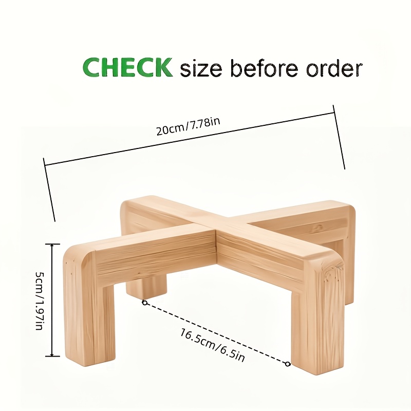 TEMU Support de Plante en Bambou Carré de 4,33 pouces (2 Modèles) | Bambou Résistant à la et à la Pourriture avec Construction Robuste, Spécial pour